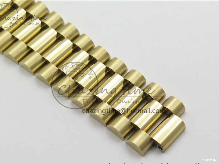 Black 40mm YG 228239 904 Version YG Bracelet Dial Markers BP A2836 Stick New Day-Date Dial on President 0420